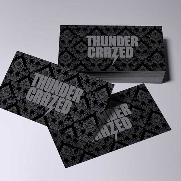 Business cards for a horror film production company