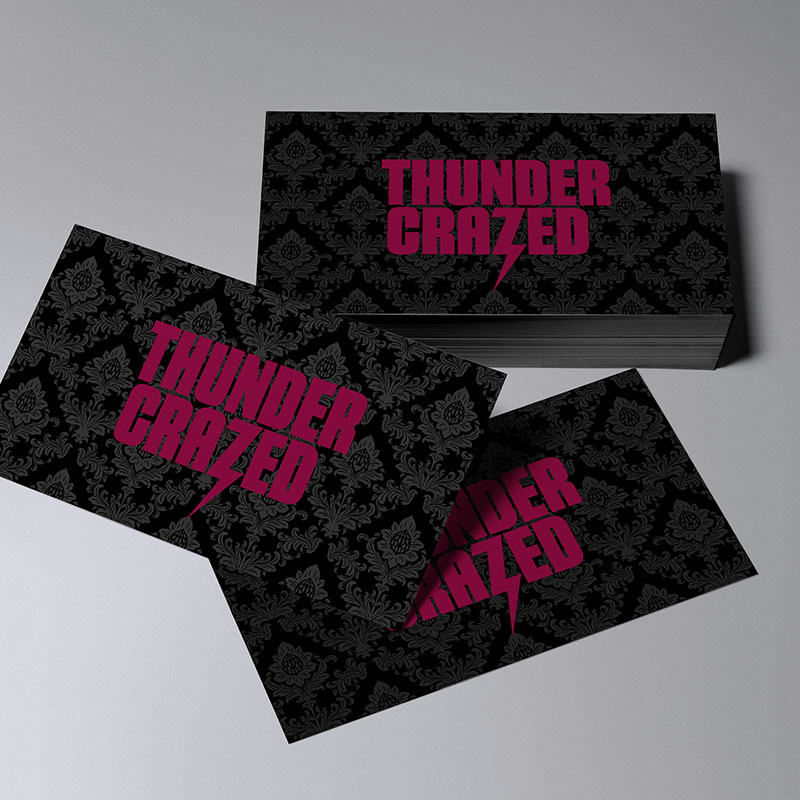 Business cards for a horror film production company
